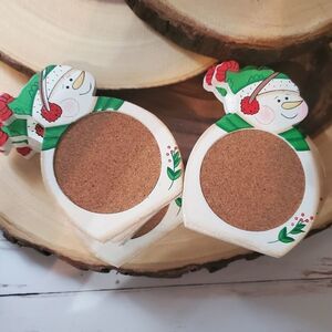 8 snowman coasters